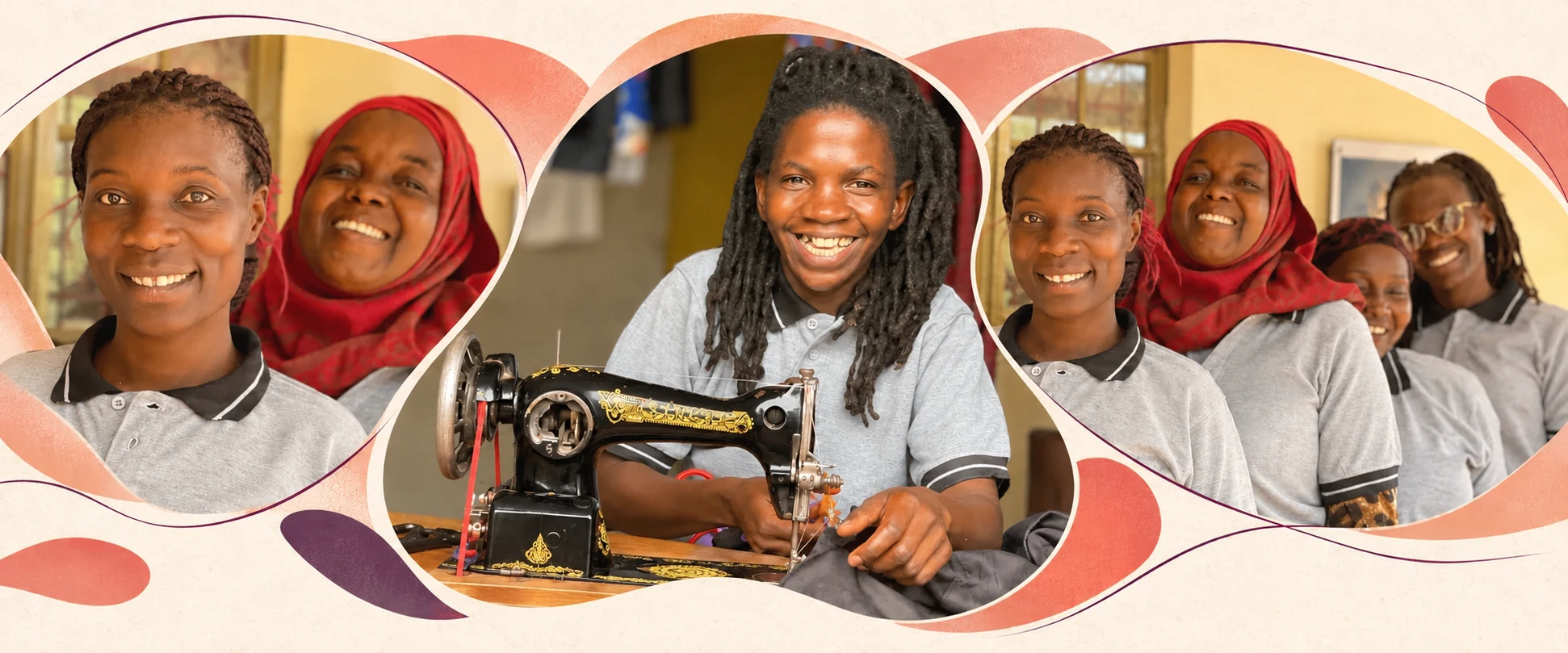 Creative collage of the WOW team and practical sewing skills